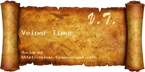 Veiner Timur névjegykártya